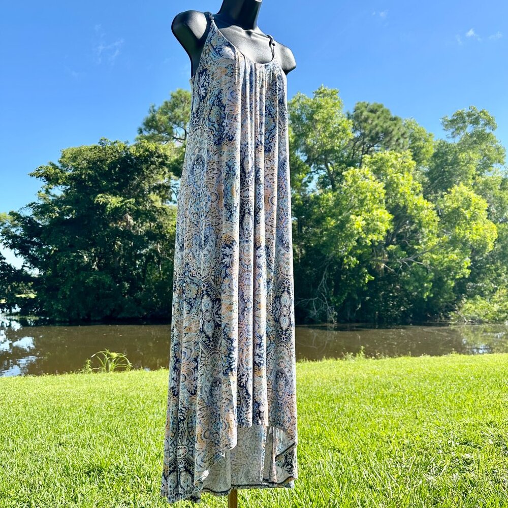 Cynthia Rowley Paisley Soft Maxi Dress ShelfBra Adjustable Spaghetti Strap Small